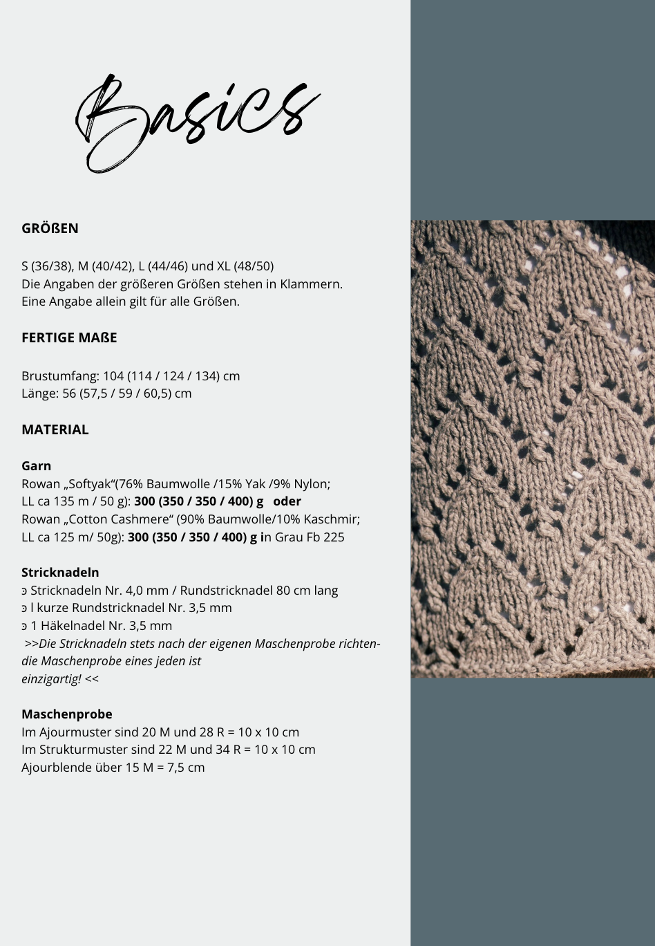 EINSEITIG/ZWEISEITIG - Wollpaket mit Strickanleitung