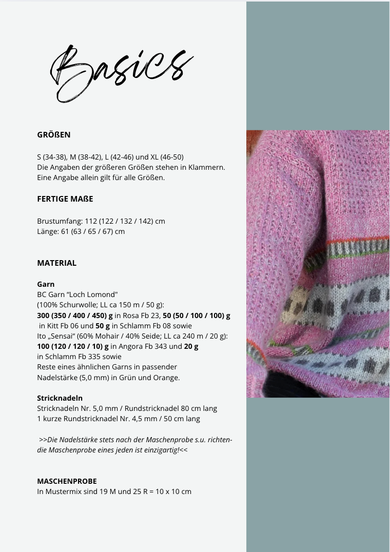 Rosa Zeiten - Strickanleitung zum Herunterladen