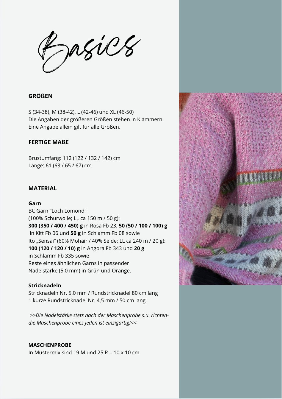 ROSA ZEITEN - Wollpaket mit Strickanleitung
