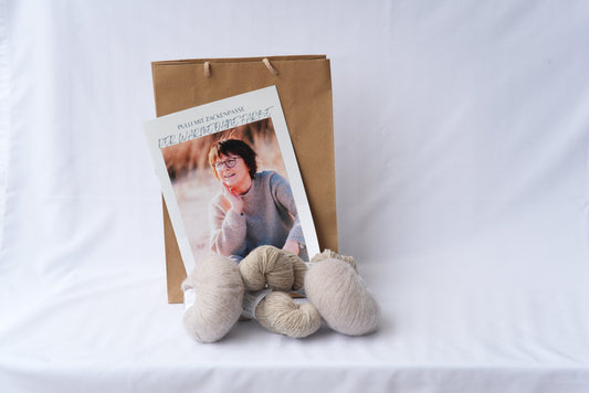 DER WARME OHNE FARBEN - Wollpaket mit Strickanleitung